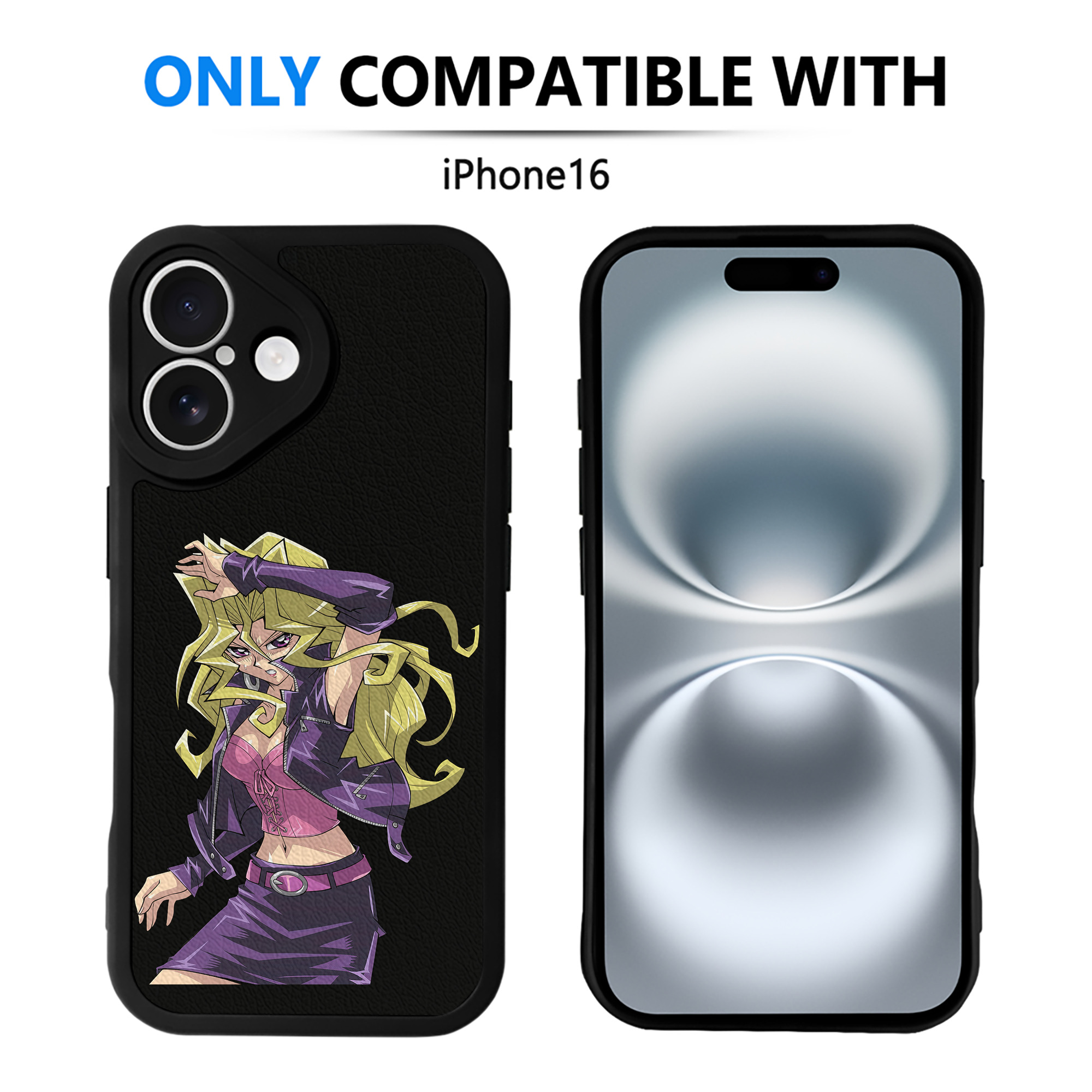 （画像用） 遊☆戯☆王 Yu-Gi-Oh! 【iPhone 16シリーズ対応】シリコンスマホケース（レザー調） 材質：シリコン